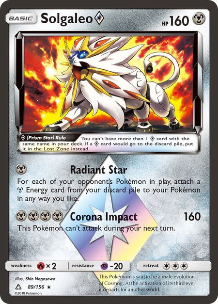 Solgaleo Prism Star - SM - Ultra Prism Pokémon trading card