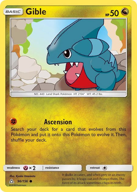 Gible (96) - SM - Ultra Prism Pokémon trading card