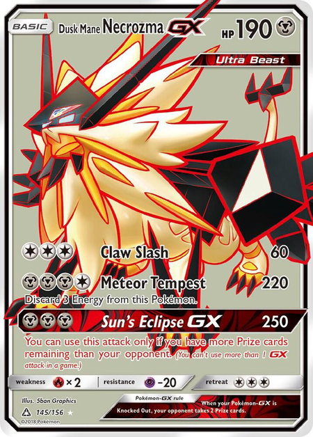 Dusk Mane Necrozma GX (Full Art) - SM - Ultra Prism Pokémon trading card