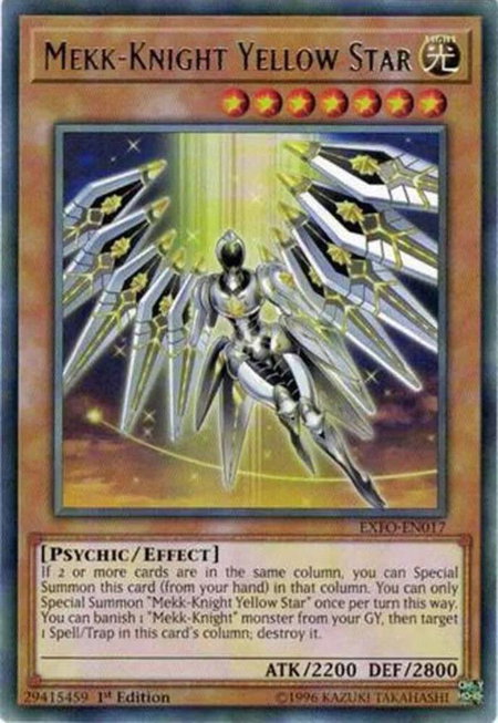 Mekk-Knight Yellow Star trading card from Extreme Force Mekk-Knight Yellow Star - Extreme Force YuGiOh trading card