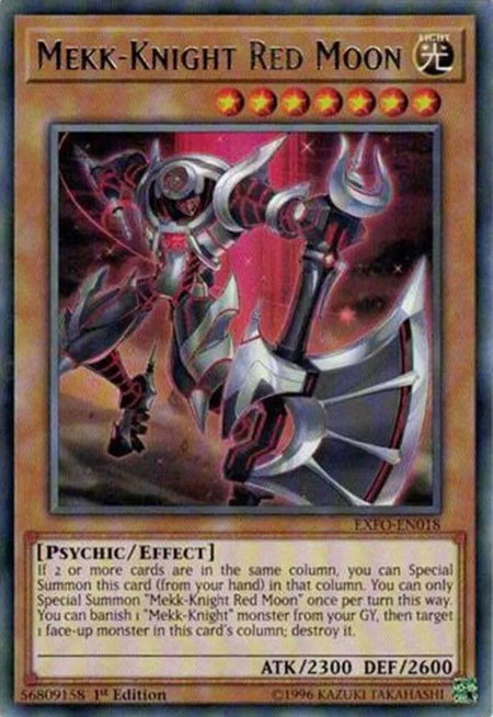 Mekk-Knight Red Moon trading card from Extreme Force Mekk-Knight Red Moon - Extreme Force YuGiOh trading card