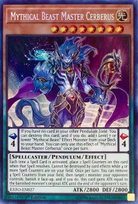Mythical Beast Master Cerberus - Extreme Force (EXFO) #EXFO-EN027 - Secret Rare YuGiOh Trading Card