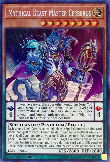 Mythical Beast Master Cerberus - Extreme Force YuGiOh trading card