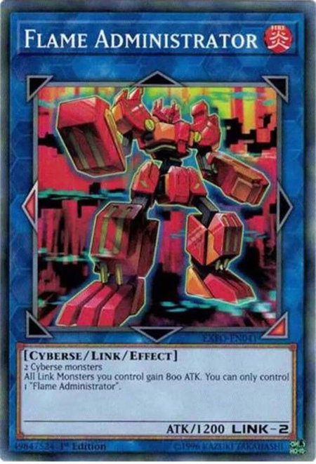 Flame Administrator trading card from Extreme Force Flame Administrator - Extreme Force YuGiOh trading card