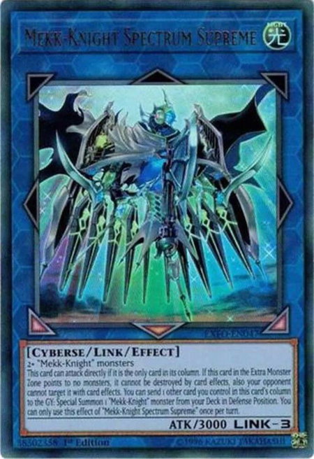 Mekk-Knight Spectrum Supreme trading card from Extreme Force Mekk-Knight Spectrum Supreme - Extreme Force YuGiOh trading card