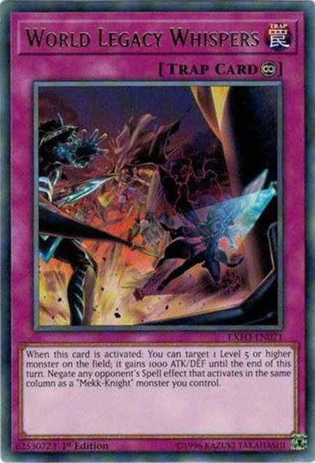 World Legacy Whispers trading card from Extreme Force World Legacy Whispers - Extreme Force YuGiOh trading card