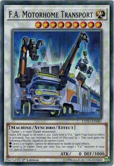 F.A. Motorhome Transport trading card from Extreme Force F.A. Motorhome Transport - Extreme Force YuGiOh trading card