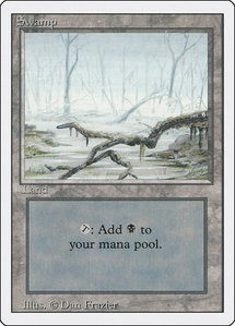 Swamp (A) - Revised Edition (3ED) #299 - Land Magic: The Gathering Trading Card