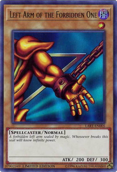 Left Arm of the Forbidden One trading card from The Lost Art Promotion Left Arm of the Forbidden One - The Lost Art Promotion YuGiOh trading card
