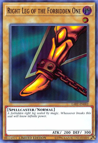 Right Leg of the Forbidden One trading card from The Lost Art Promotion Right Leg of the Forbidden One - The Lost Art Promotion YuGiOh trading card