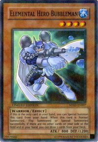 Elemental HERO Bubbleman - Mattel Action Figure Promos: Series 3 (MF03) #MF03-EN007 - Rare YuGiOh Trading Card