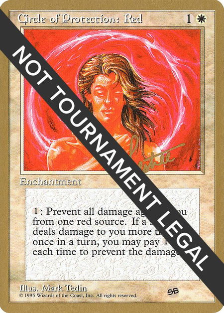 Circle of Protection: Red - 1996 Bertrand Lestree (4ED) (SB) trading card from World Championship Decks Circle of Protection: Red - 1996 Bertrand Lestree (4ED) (SB) - World Championship Decks Magic: The Gathering trading card