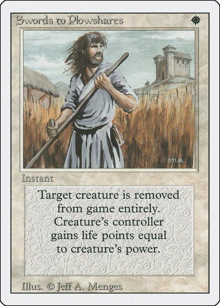 Swords to Plowshares - Revised Edition Magic: The Gathering trading card