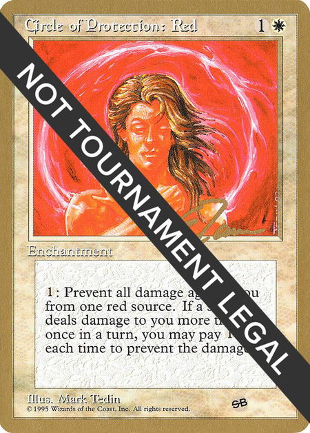 Circle of Protection: Red - 1996 Eric Tam (4ED) (SB) - World Championship Decks Magic: The Gathering trading card