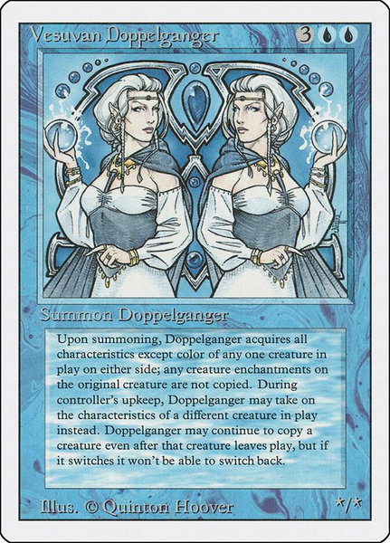 Vesuvan Doppelganger trading card from Revised Edition Vesuvan Doppelganger - Revised Edition Magic: The Gathering trading card
