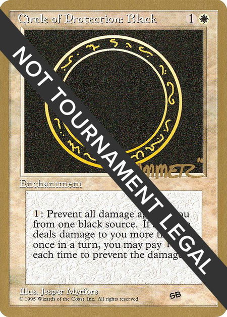 Circle of Protection: Black - 1996 Shawn "Hammer" Regnier (4ED) (SB) - World Championship Decks Magic: The Gathering trading card