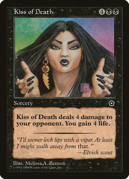 Kiss of Death - Portal Second Age Magic: The Gathering trading card