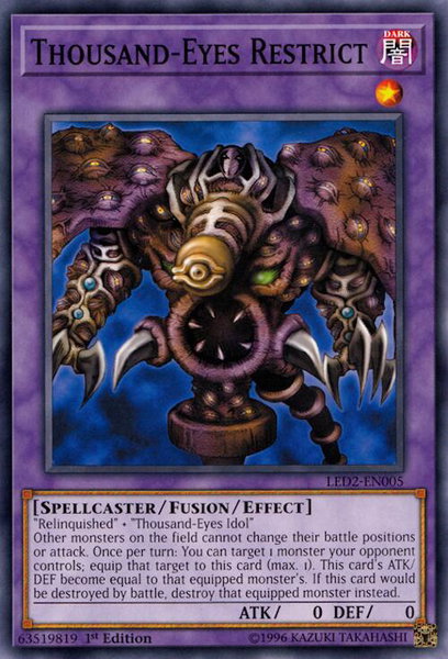 Thousand-Eyes Restrict trading card from Legendary Duelists: Ancient Millennium Thousand-Eyes Restrict - Legendary Duelists: Ancient Millennium YuGiOh trading card