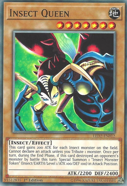 Insect Queen trading card from Legendary Duelists: Ancient Millennium Insect Queen - Legendary Duelists: Ancient Millennium YuGiOh trading card