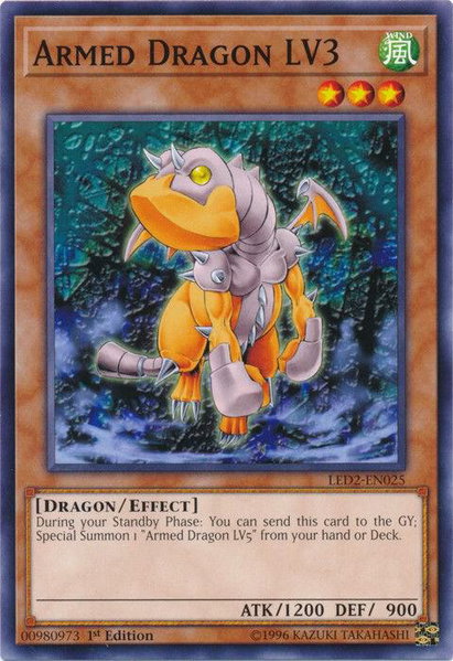 Armed Dragon LV3 trading card from Legendary Duelists: Ancient Millennium Armed Dragon LV3 - Legendary Duelists: Ancient Millennium YuGiOh trading card