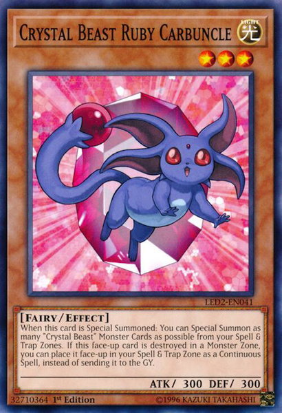 Crystal Beast Ruby Carbuncle - Legendary Duelists: Ancient Millennium YuGiOh trading card
