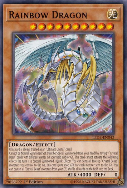 Rainbow Dragon trading card from Legendary Duelists: Ancient Millennium Rainbow Dragon - Legendary Duelists: Ancient Millennium YuGiOh trading card