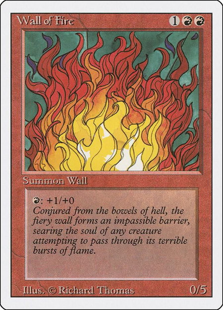Wall of Fire - Revised Edition Magic: The Gathering trading card