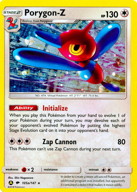 Porygon-Z - 105a/147 trading card from Alternate Art Promos Porygon-Z - 105a/147 - Alternate Art Promos Pokémon trading card