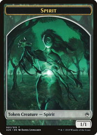 Spirit Token (001) - Masters 25 (A25) #1 - Token Magic: The Gathering Trading Card