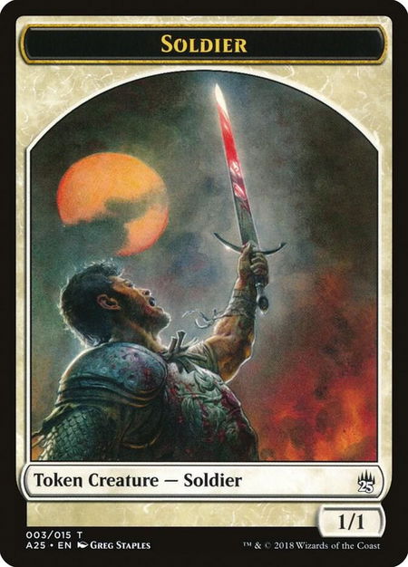 Soldier Token (003) - Masters 25 Magic: The Gathering trading card