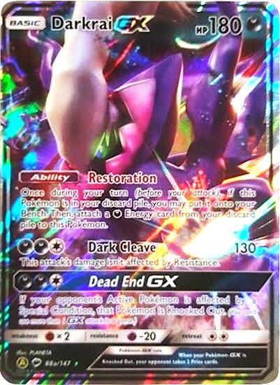 Darkrai GX - 88a/147 trading card from Alternate Art Promos Darkrai GX - 88a/147 - Alternate Art Promos Pokémon trading card