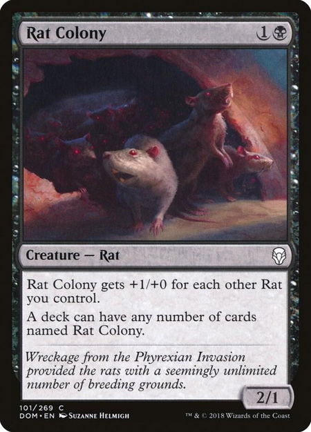 Rat Colony trading card from Dominaria Rat Colony - Dominaria Magic: The Gathering trading card