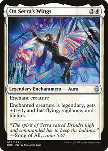On Serra's Wings - Dominaria (DOM) #28 - Uncommon Magic: The Gathering Trading Card