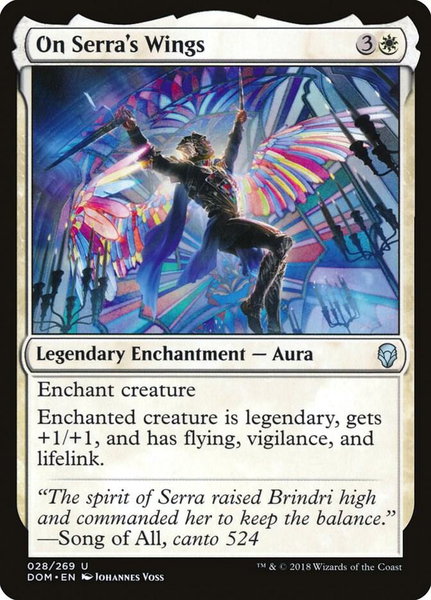 On Serra's Wings - Dominaria Magic: The Gathering trading card