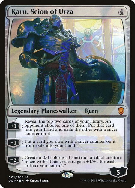 Karn, Scion of Urza - Dominaria Magic: The Gathering trading card