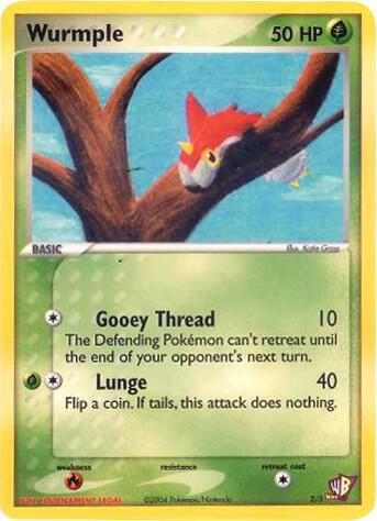 Wurmple - 2/5 trading card from Kids WB Promos Wurmple - 2/5 - Kids WB Promos Pokémon trading card