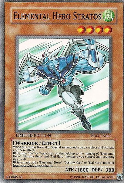 Elemental HERO Stratos trading card from Pharaoh Tour Promos Elemental HERO Stratos - Pharaoh Tour Promos YuGiOh trading card