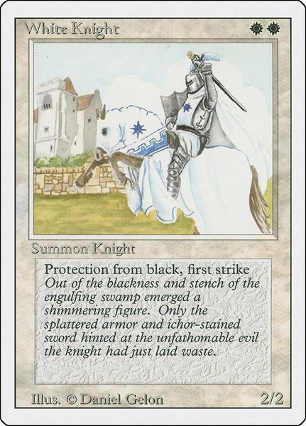 White Knight trading card from Revised Edition White Knight - Revised Edition Magic: The Gathering trading card