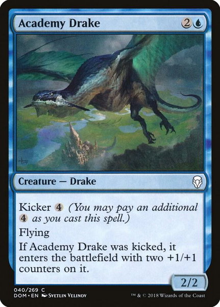 Academy Drake trading card from Dominaria Academy Drake - Dominaria Magic: The Gathering trading card