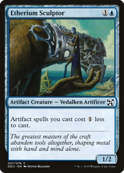 Etherium Sculptor trading card from Duel Decks: Elves vs. Inventors Etherium Sculptor - Duel Decks: Elves vs. Inventors Magic: The Gathering trading card