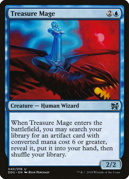 Treasure Mage trading card from Duel Decks: Elves vs. Inventors Treasure Mage - Duel Decks: Elves vs. Inventors Magic: The Gathering trading card