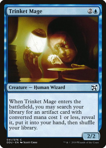 Trinket Mage trading card from Duel Decks: Elves vs. Inventors Trinket Mage - Duel Decks: Elves vs. Inventors Magic: The Gathering trading card