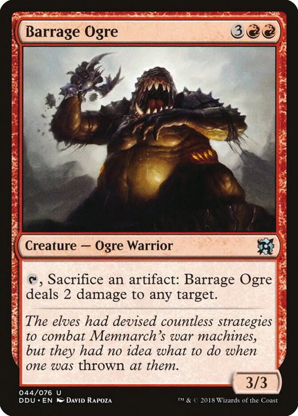 Barrage Ogre - Duel Decks: Elves vs. Inventors Magic: The Gathering trading card