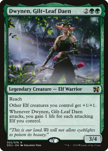 Dwynen, Gilt-Leaf Daen - Duel Decks: Elves vs. Inventors Magic: The Gathering trading card