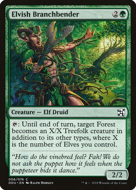 Elvish Branchbender trading card from Duel Decks: Elves vs. Inventors Elvish Branchbender - Duel Decks: Elves vs. Inventors Magic: The Gathering trading card