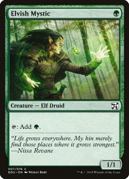 Elvish Mystic - Duel Decks: Elves vs. Inventors Magic: The Gathering trading card