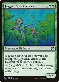 Jagged-Scar Archers - Duel Decks: Elves vs. Inventors (DDU) #13 - Uncommon Magic: The Gathering Trading Card