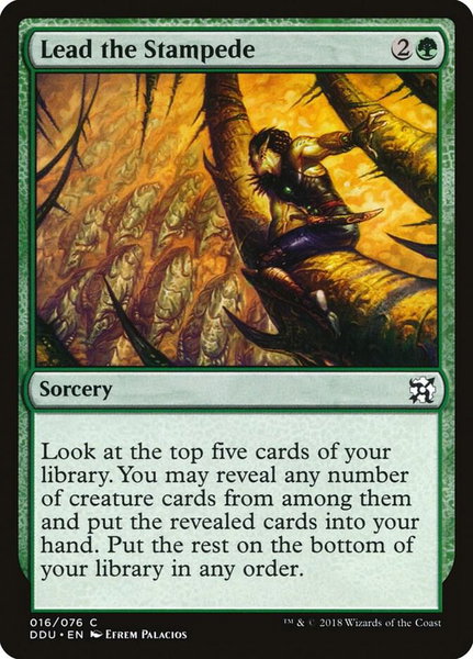 Lead the Stampede trading card from Duel Decks: Elves vs. Inventors Lead the Stampede - Duel Decks: Elves vs. Inventors Magic: The Gathering trading card