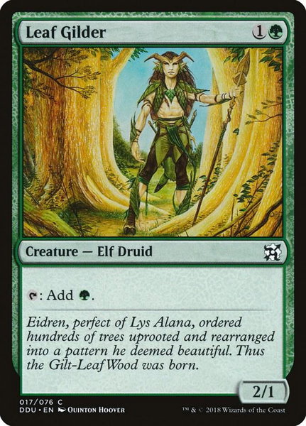 Leaf Gilder trading card from Duel Decks: Elves vs. Inventors Leaf Gilder - Duel Decks: Elves vs. Inventors Magic: The Gathering trading card