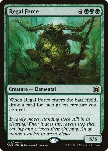 Regal Force trading card from Duel Decks: Elves vs. Inventors Regal Force - Duel Decks: Elves vs. Inventors Magic: The Gathering trading card